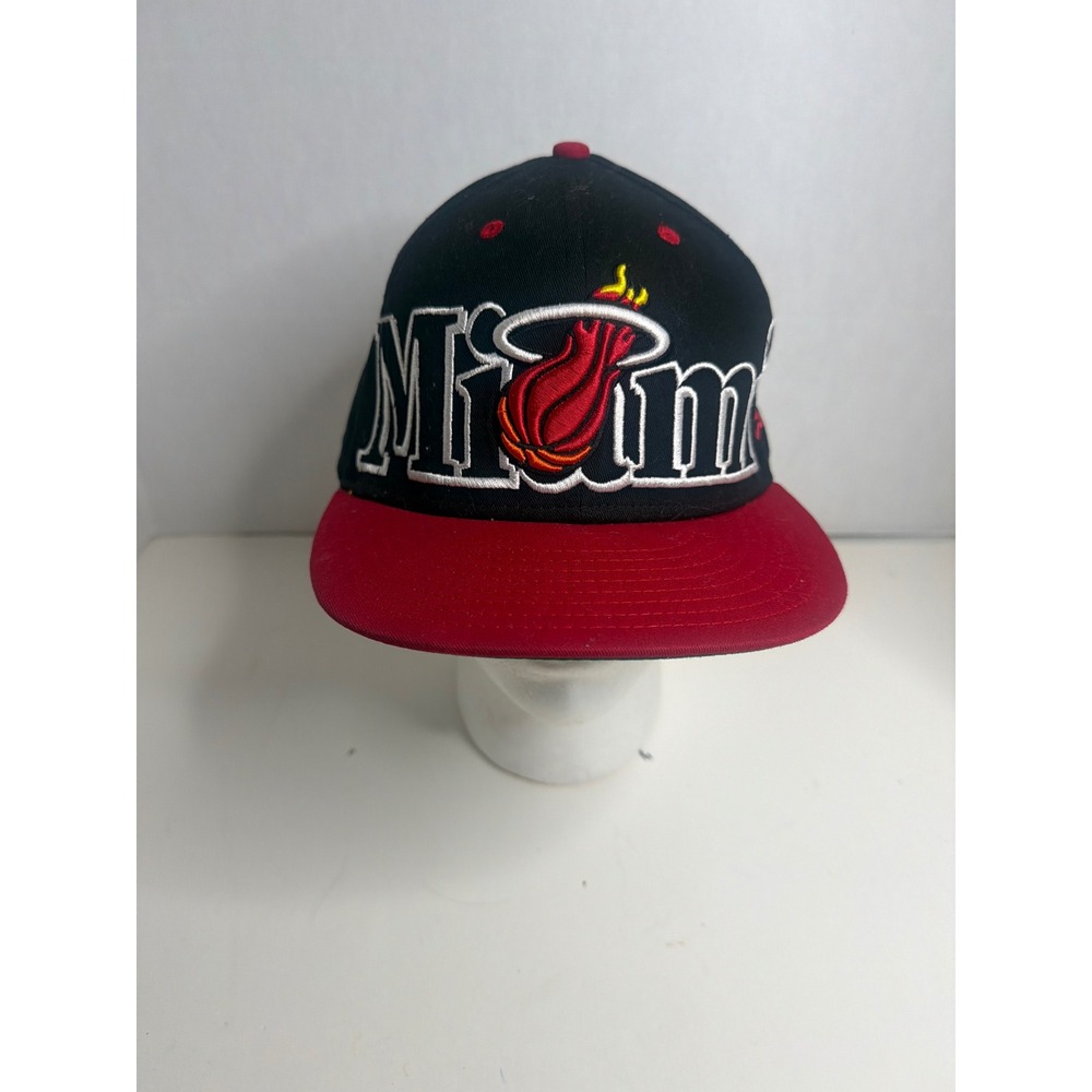 New Era Miami Heat NBA Hardwood Classics Snapback Hat Black Red Two Tone Cap
